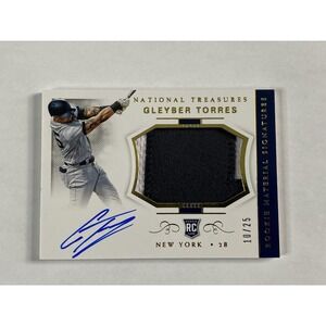 Gleyber Torres Rookie Card 2018 National Treasures Auto Patch 10/25 RPA Yankees